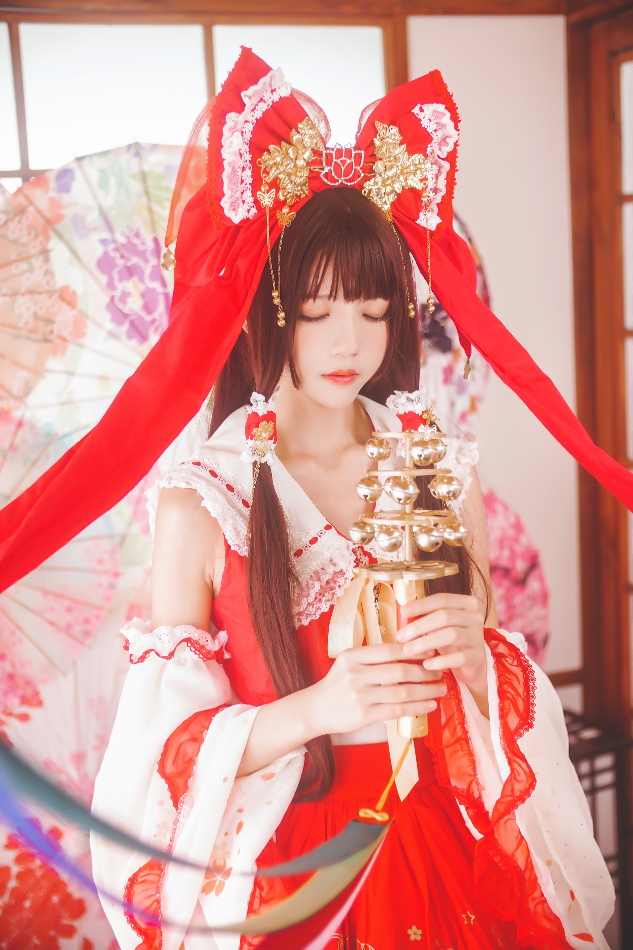图片[1]-桜桃喵 – NO.018 灵梦 [45P]-XikXak